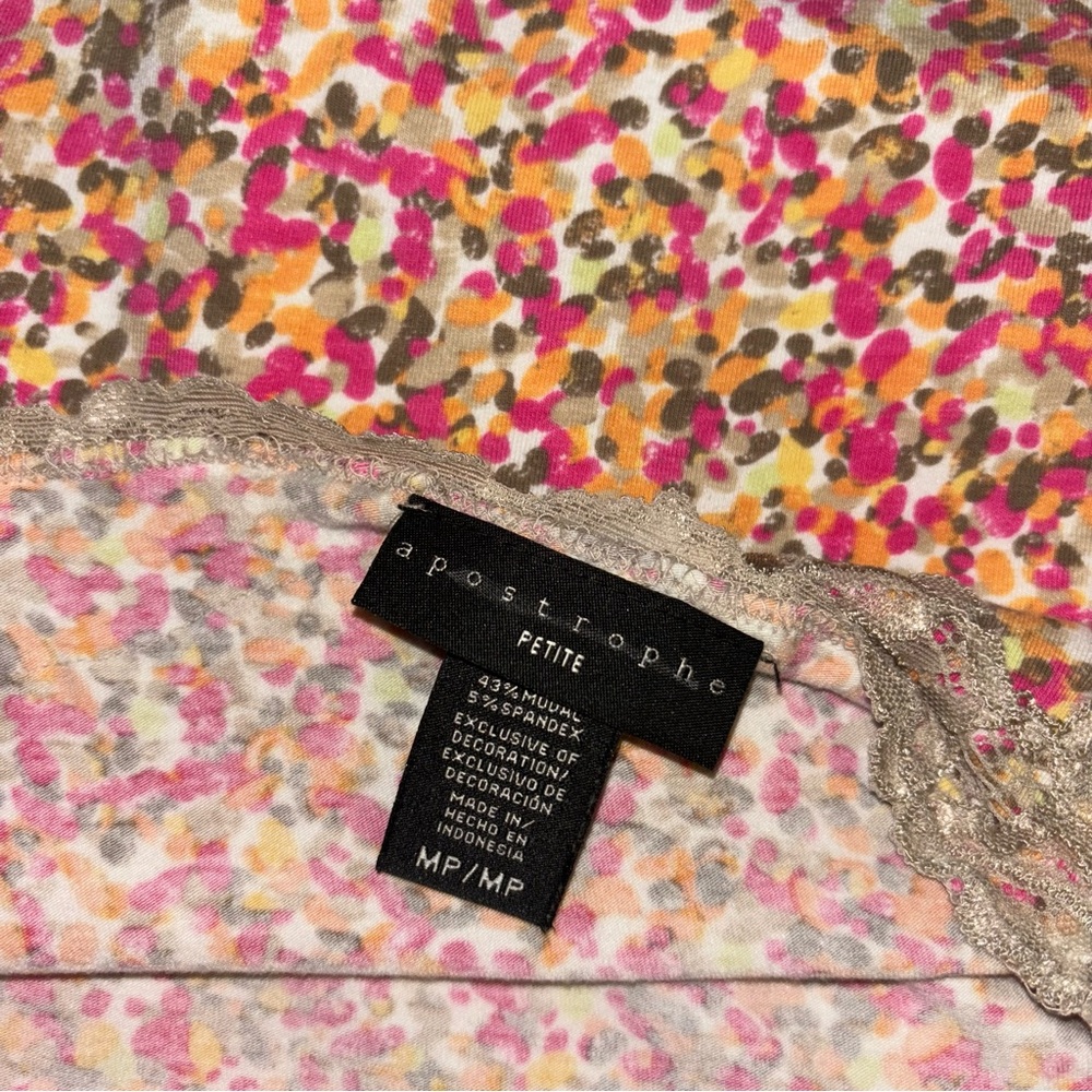 Pink patterned cami top - Picture 2 of 4